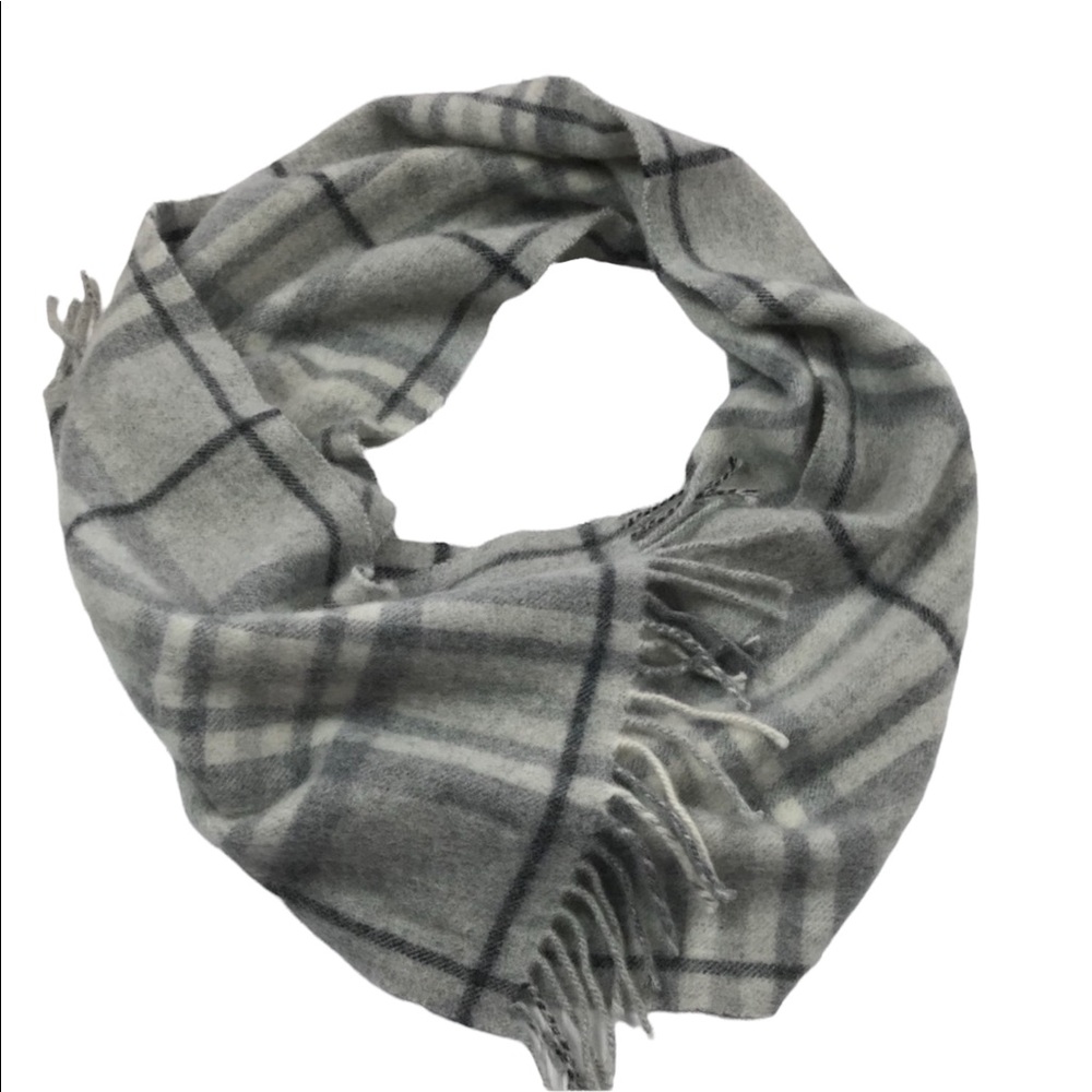 Edinburgh 100% Soft Cashmere Scarf Gray Plaid - Picture 4 of 10